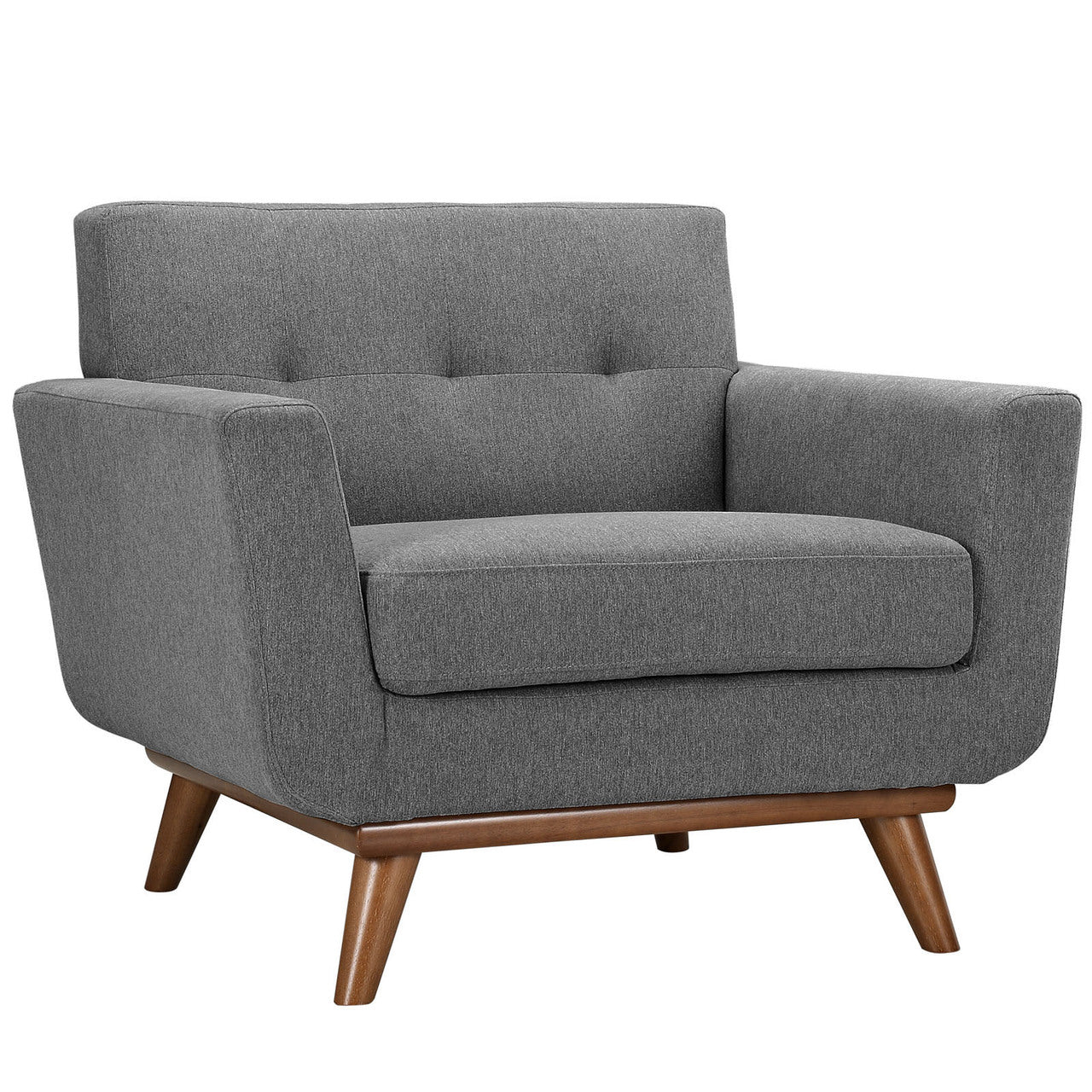 Engage Sofa Loveseat and Armchair Set of 3, Grey Fabric