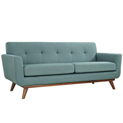 Engage Sofa Loveseat and Armchair Set of 3, Blue Fabric