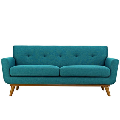 Engage Sofa Loveseat and Armchair Set of 3, Fabric, Aqua Blue 13256