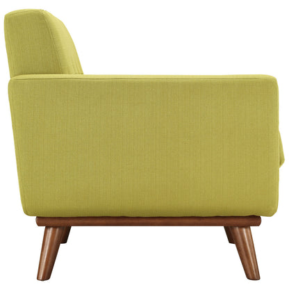 Engage Sofa Loveseat and Armchair Set of 3, Green Fabric