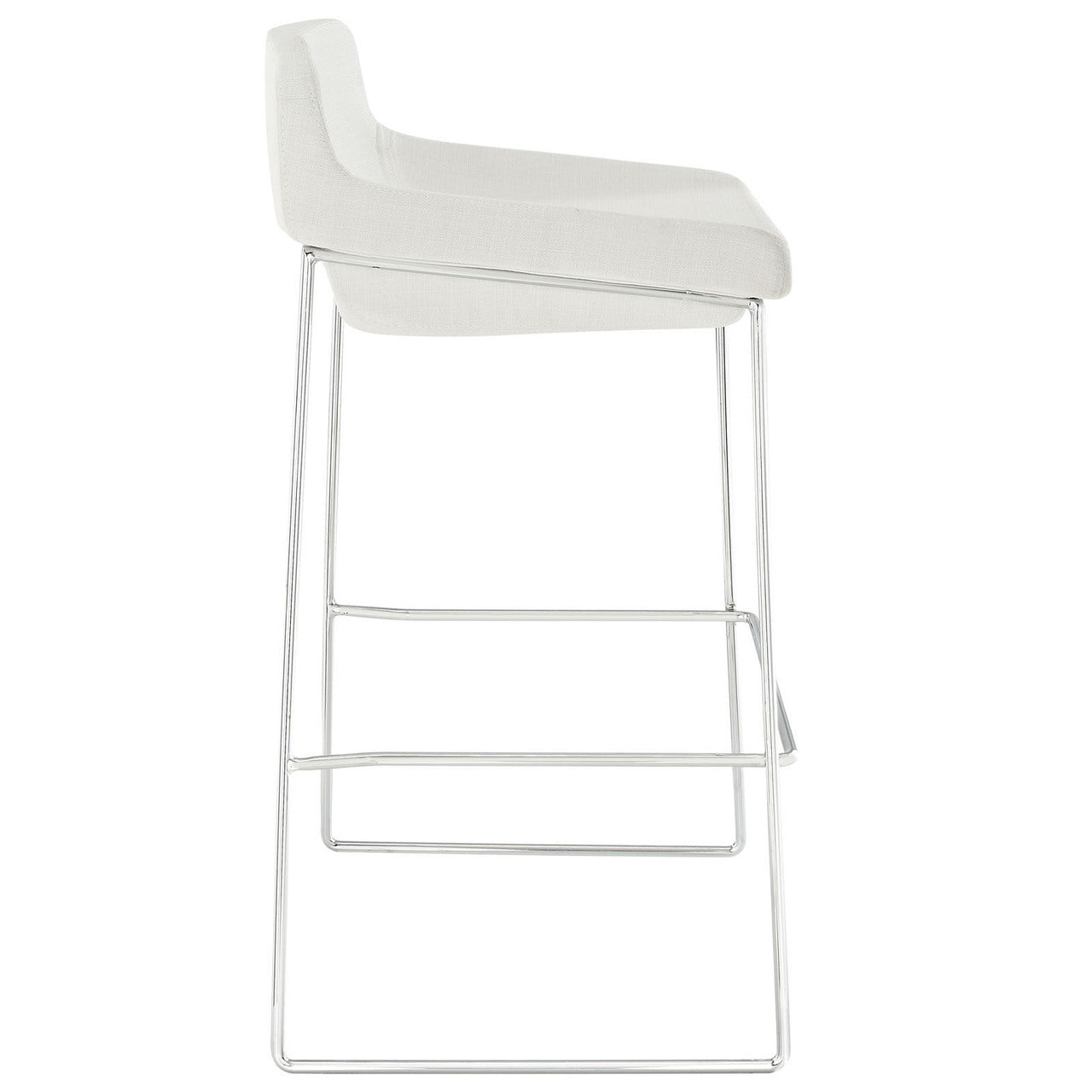Garner Bar Stool Set of 4, White Fabric