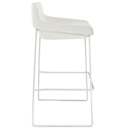 Garner Bar Stool Set of 4, White Fabric
