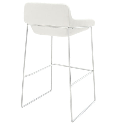 Garner Bar Stool Set of 4, White Fabric