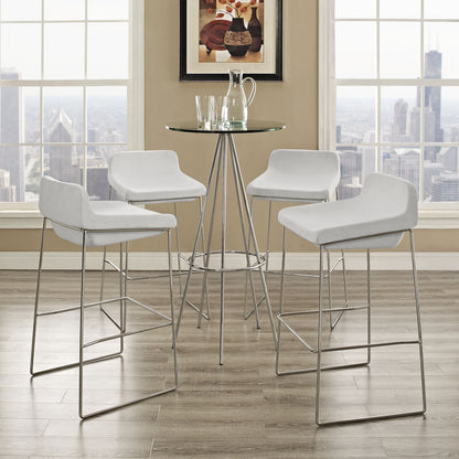 Garner Bar Stool Set of 4, White Fabric
