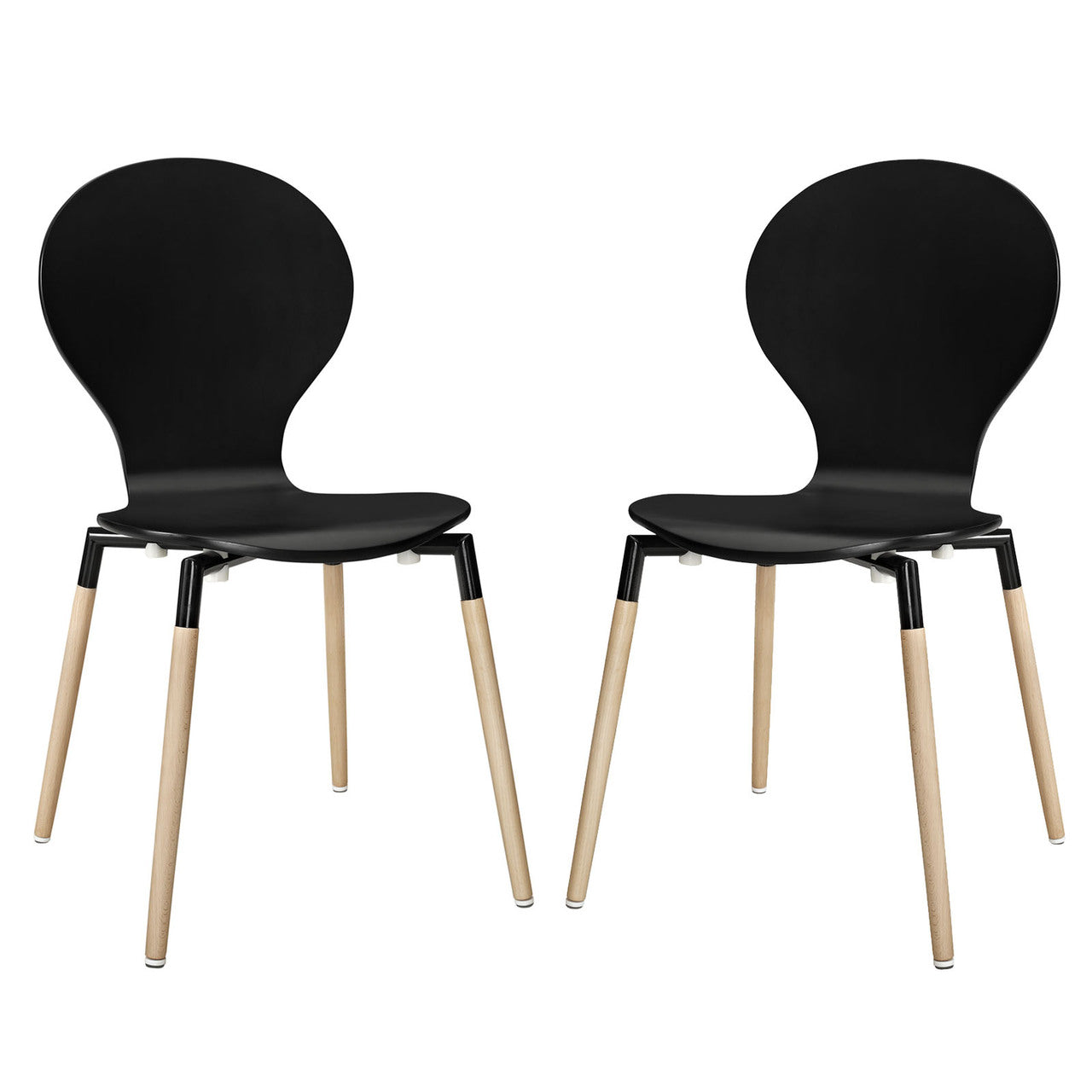Path Dining Chair Set of 2 in Black