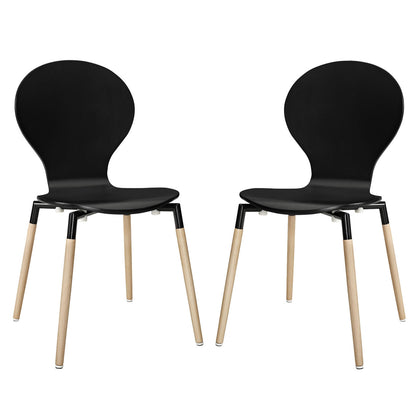 Path Dining Chair Set of 2 in Black