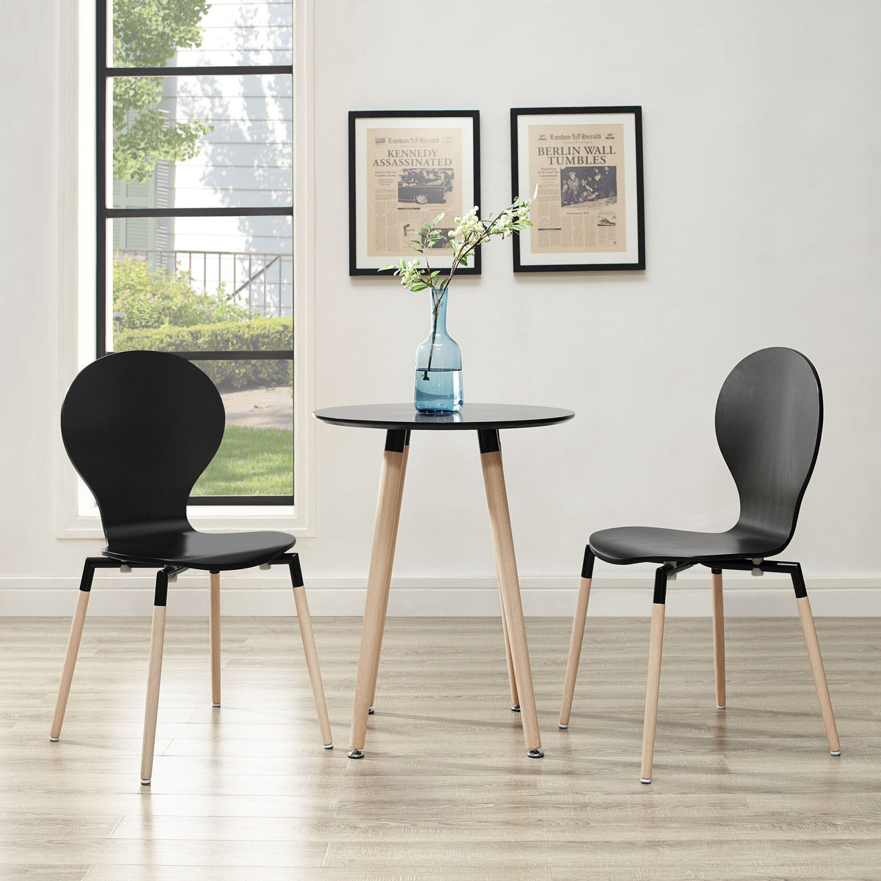 Path Dining Chair Set of 2 in Black