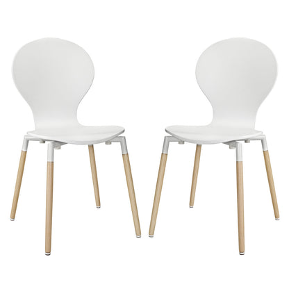 Path Dining Chair Set of 2 in White