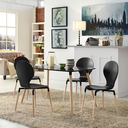 Path Dining Chair Set of 4 in Black