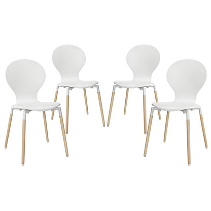 Path Dining Chair Set of 4 in White