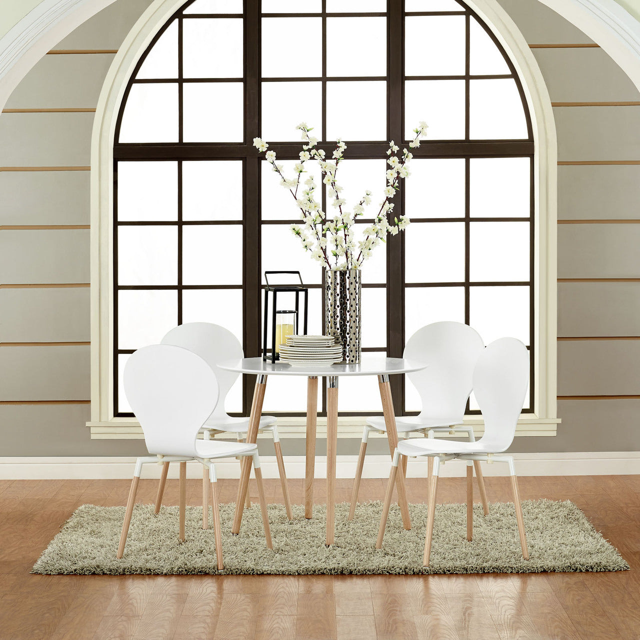 Path Dining Chair Set of 4 in White