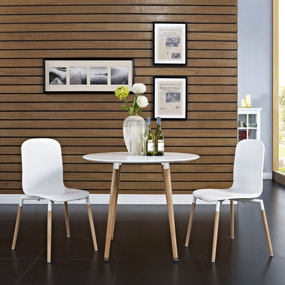 Stack Wood Dining Chairs Set of 2 in White