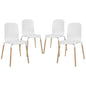 Stack Wood Dining Chairs Set of 4 in White