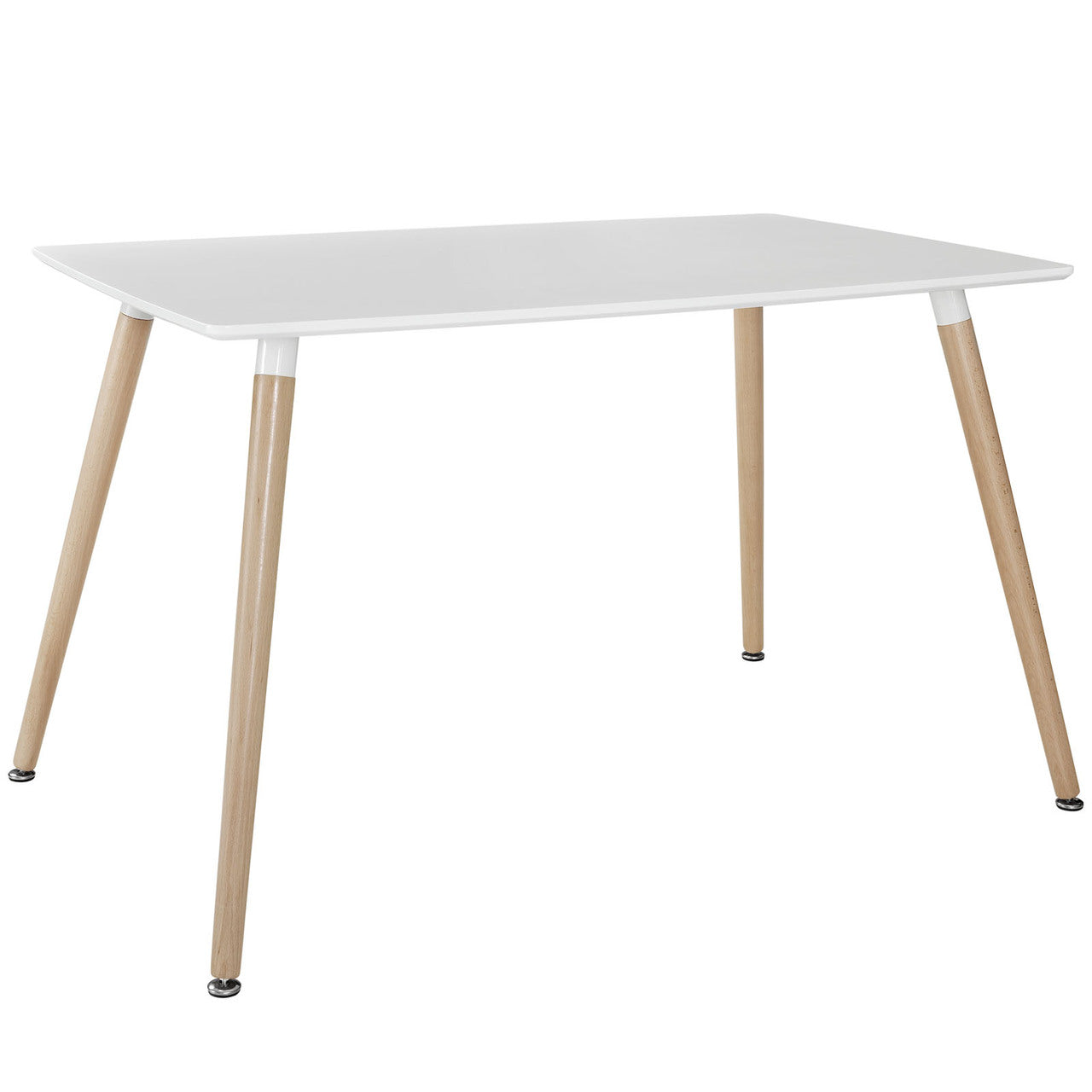 Stack Wood Dining Chairs and Table Set of 5 in White