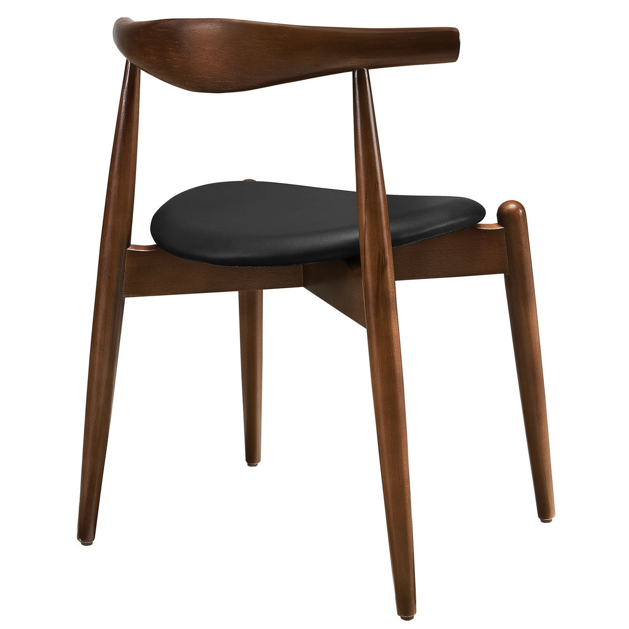 Stalwart Dining Side Chairs Set of 2 in Dark Walnut Black