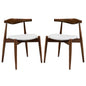 Stalwart Dining Side Chairs Set of 2 in Dark Walnut White