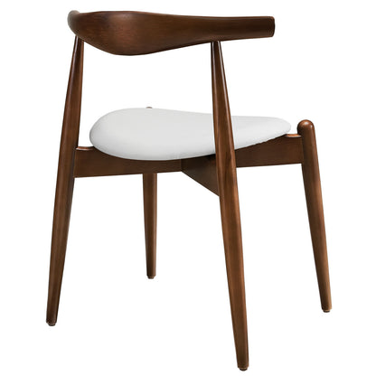 Stalwart Dining Side Chairs Set of 2 in Dark Walnut White