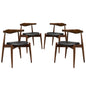 Stalwart Dining Side Chairs Set of 4 in Dark Walnut Black