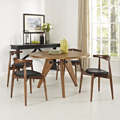 Stalwart Dining Side Chairs Set of 4 in Dark Walnut Black