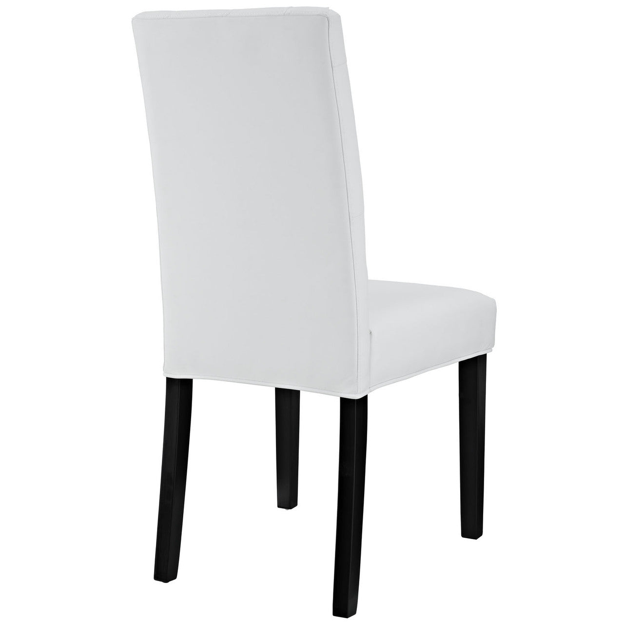 Confer Dining Vinyl Side Chair, White Faux Leather