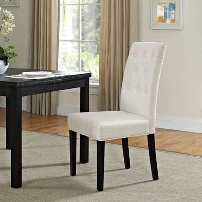 Confer Dining Fabric Side Chair, Beige Fabric