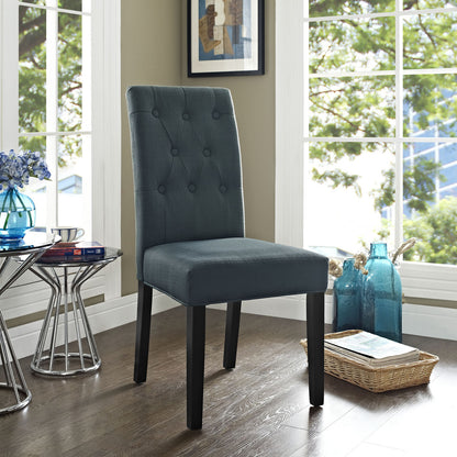 Confer Dining Fabric Side Chair, Grey Fabric