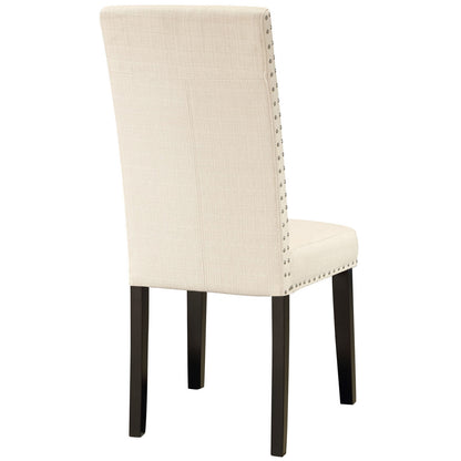 Parcel Dining Fabric Side Chair, Beige Fabric