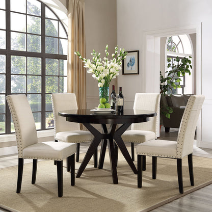 Parcel Dining Fabric Side Chair, Beige Fabric