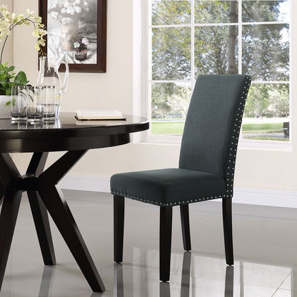 Parcel Dining Fabric Side Chair, Grey Fabric