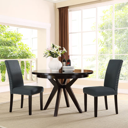 Parcel Dining Fabric Side Chair, Grey Fabric