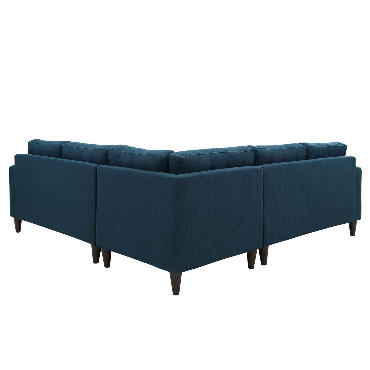 Empress 3 Piece Fabric Sectional Sofa Set, Navy Fabric