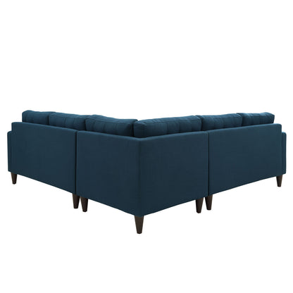 Empress 3 Piece Fabric Sectional Sofa Set, Navy Fabric