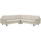 Empress 3 Piece Upholstered Fabric Sectional Sofa Set, Fabric, Beige 13259