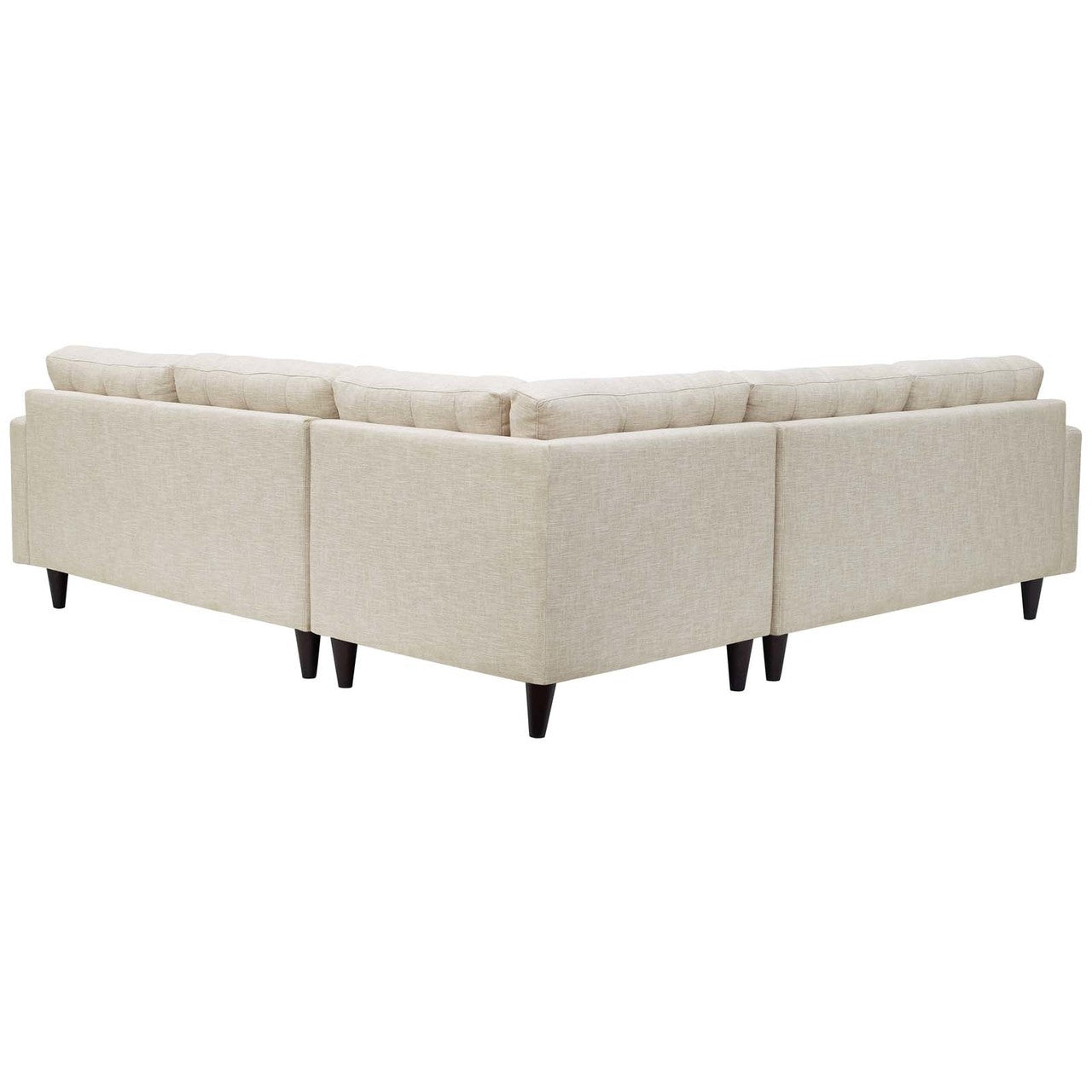 Empress 3 Piece Upholstered Fabric Sectional Sofa Set, Fabric, Beige 13259