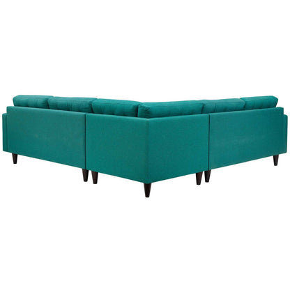 Empress 3 Piece Upholstered Fabric Sectional Sofa Set, Fabric, Aqua Blue 13260