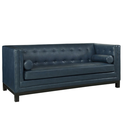 Imperial Sofa, Blue Leather
