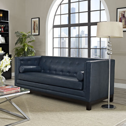 Imperial Sofa, Blue Leather