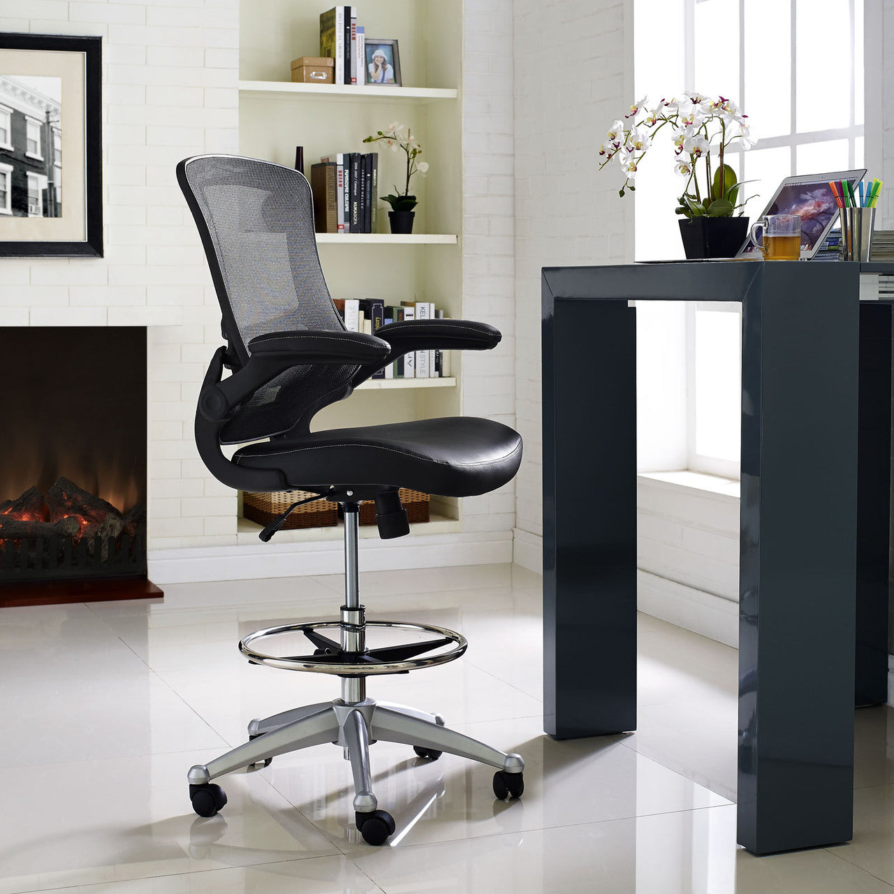 Attainment Drafting Stool in Black
