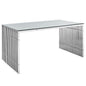 Gridiron Stainless Steel Dining Table in Silver