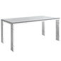 Gridiron Stainless Steel Dining Table in Silver EEI-1434-SLV