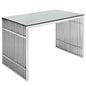 Gridiron Stainless Steel Desk, Silver Metal