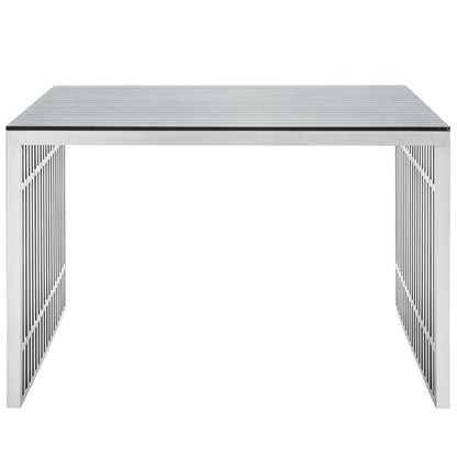 Gridiron Stainless Steel Desk, Silver Metal