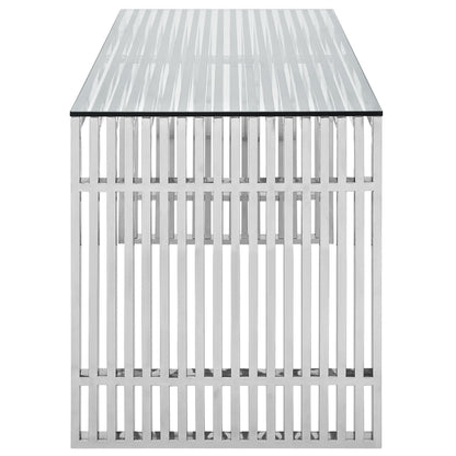 Gridiron Stainless Steel Desk, Silver Metal