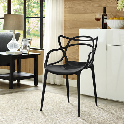Entangled Dining Armchair (Indoor and Outdoor), Black, Plastic