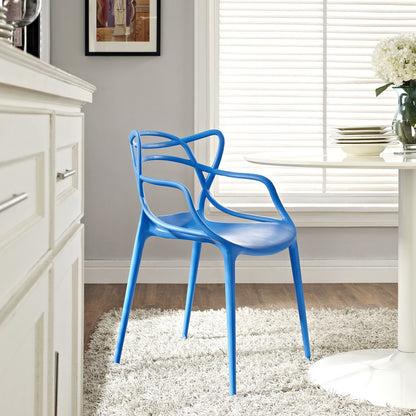 Entangled Dining Armchair, Blue Plastic