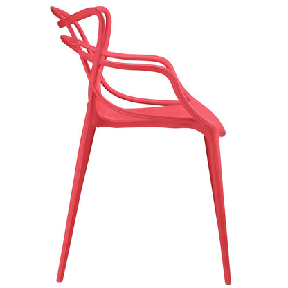 Entangled Dining Armchair, Red Plastic