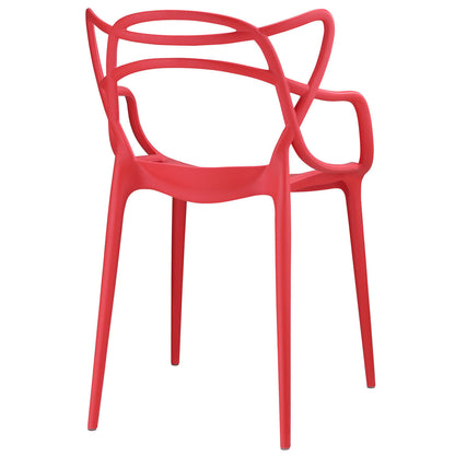 Entangled Dining Armchair, Red Plastic