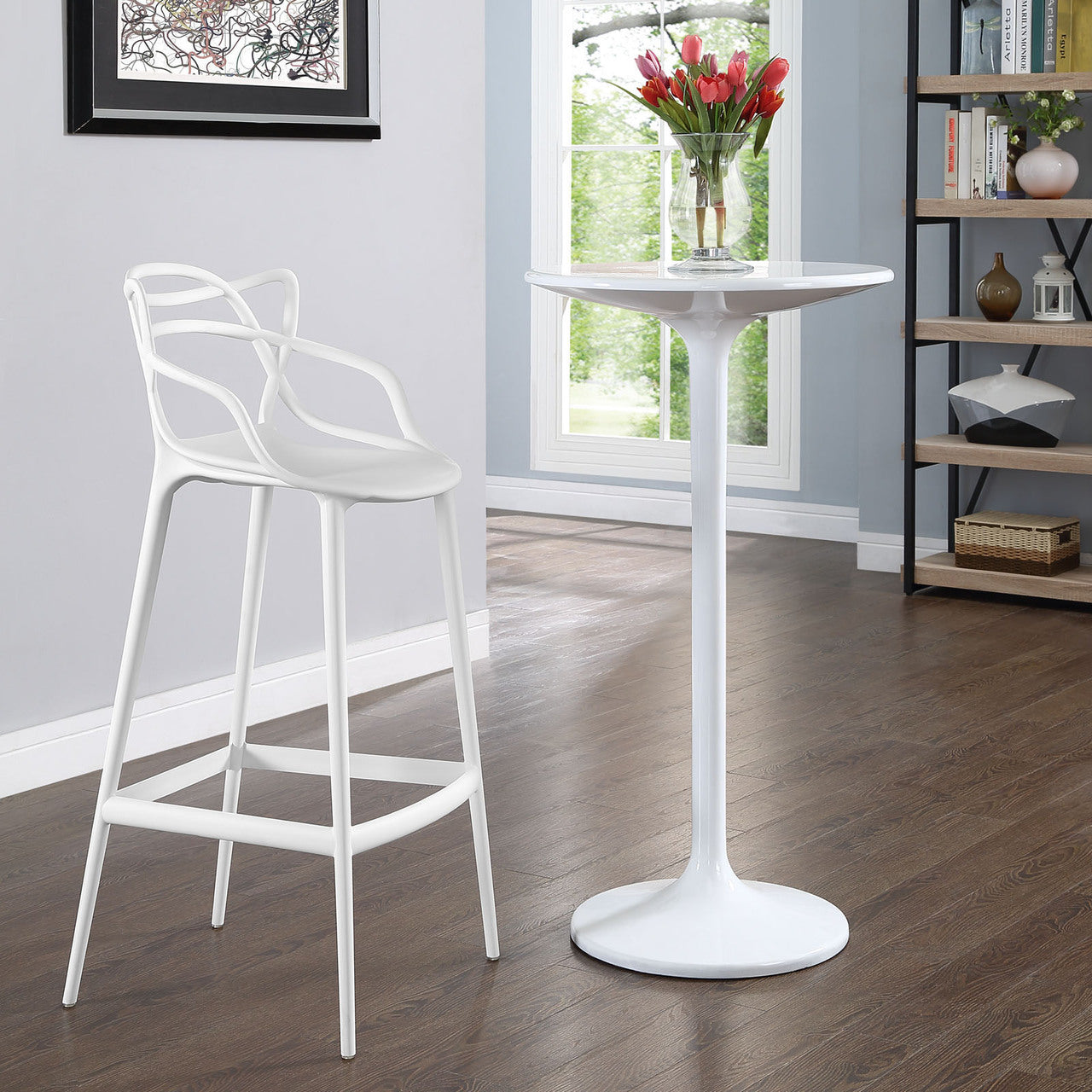 Entangled Bar Stool, White Plastic