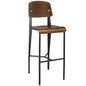 Cabin Bar Stool, Walnut Black Metal