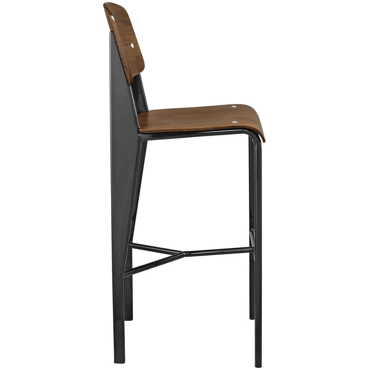 Cabin Bar Stool, Walnut Black Metal